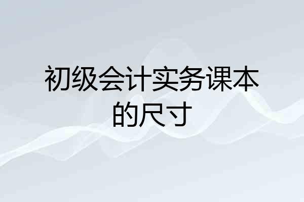 初级会计实务课本的尺寸