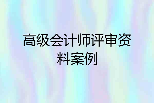 高级会计师评审资料案例