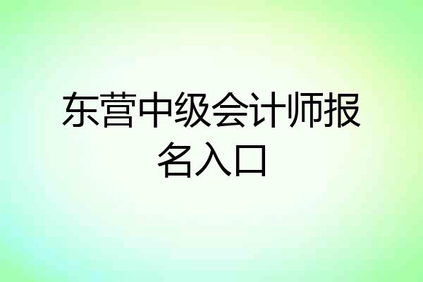 东营中级会计师报名入口