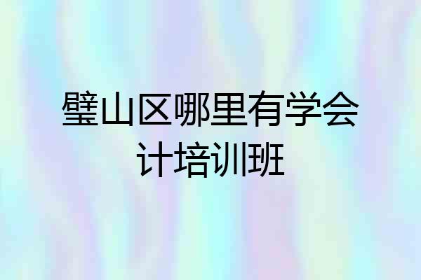 璧山区哪里有学会计培训班