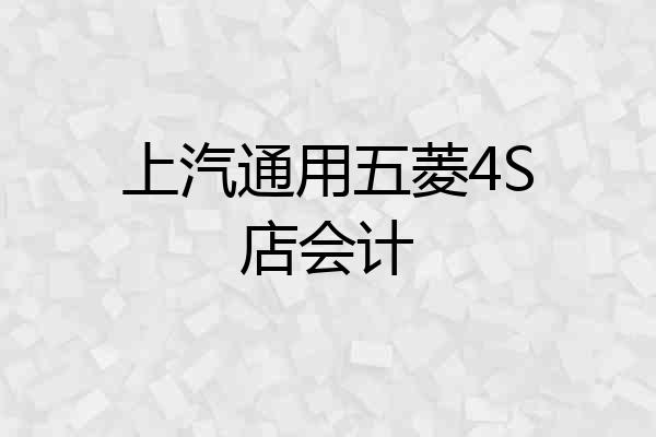 上汽通用五菱4S店会计