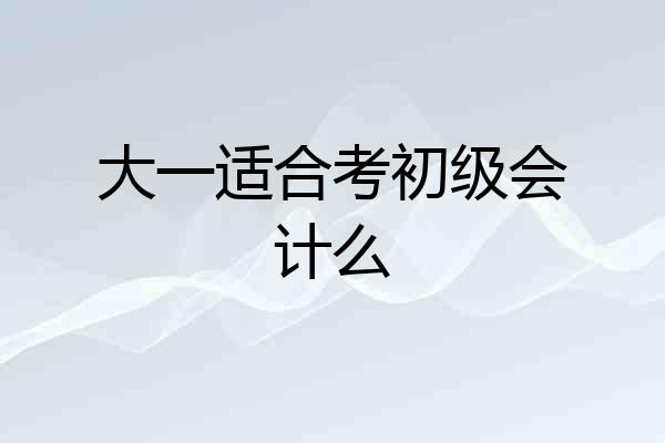 大一适合考初级会计么