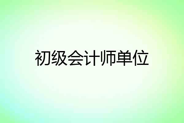 初级会计师单位