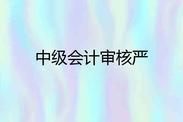 中级会计审核严