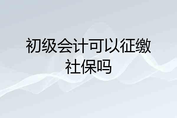 初级会计可以征缴社保吗