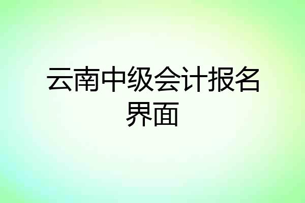 云南中级会计报名界面
