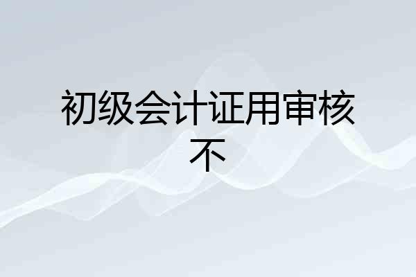 初级会计证用审核不