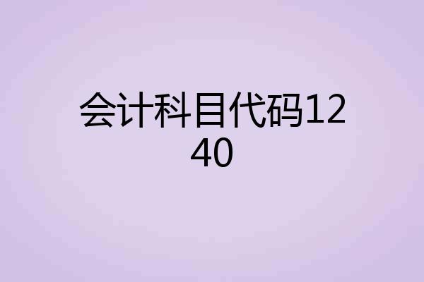 会计科目代码1240