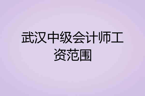 武汉中级会计师工资范围