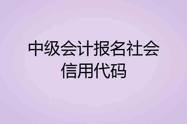 中级会计报名社会信用代码