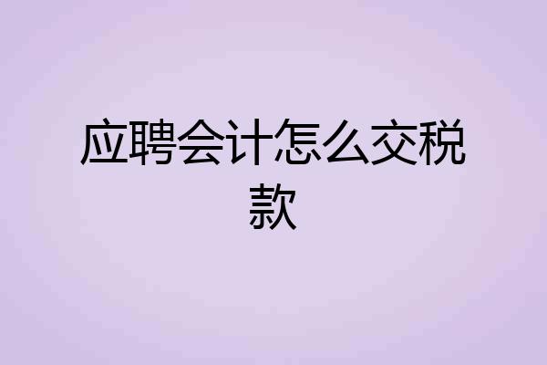 应聘会计怎么交税款
