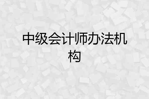 中级会计师办法机构