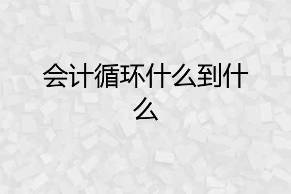 会计循环什么到什么