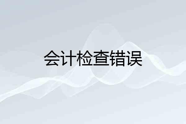 会计检查错误