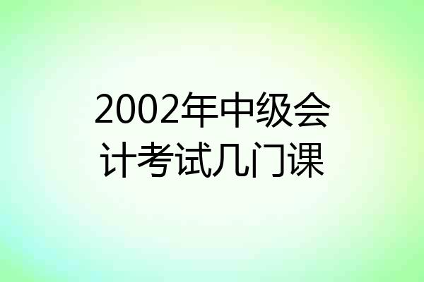 2002年中级会计考试几门课