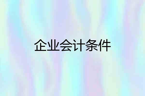 企业会计条件