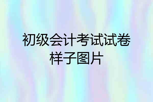 初级会计考试试卷样子图片