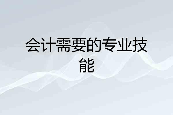 会计需要的专业技能