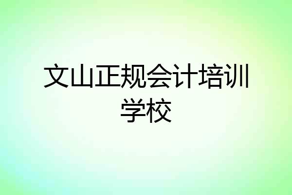 文山正规会计培训学校