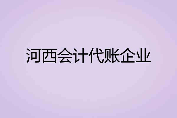 河西会计代账企业
