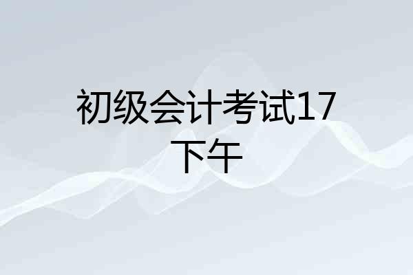 初级会计考试17下午