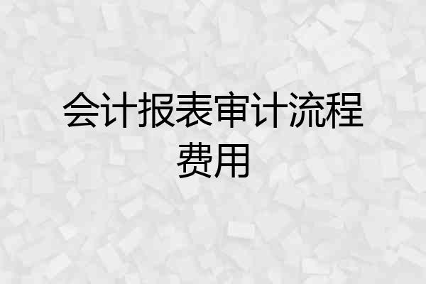 会计报表审计流程费用