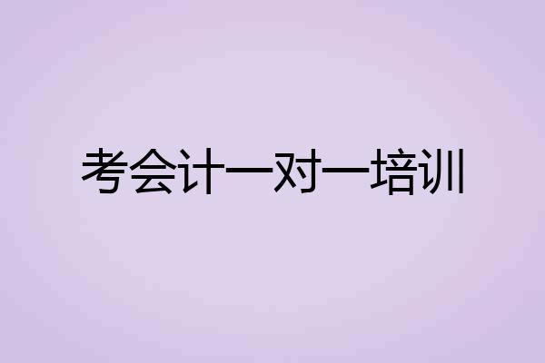 考会计一对一培训