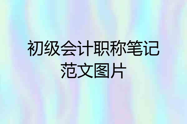 初级会计职称笔记范文图片