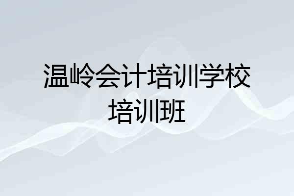 温岭会计培训学校培训班