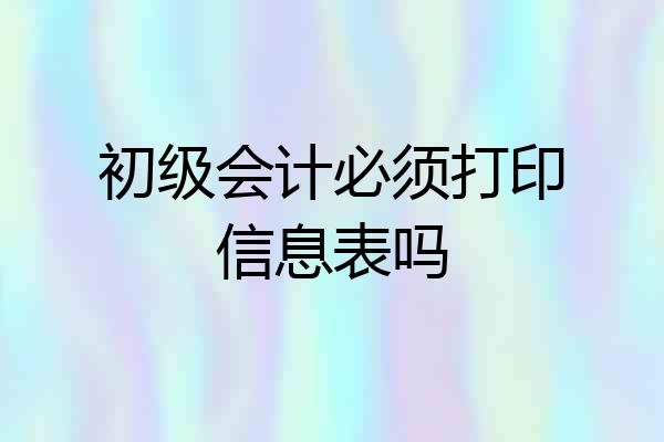 初级会计必须打印信息表吗