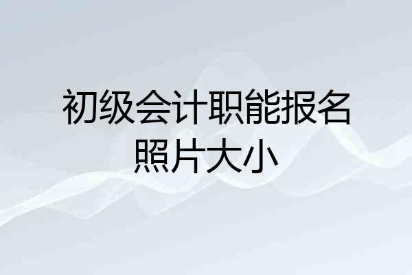 初级会计职能报名照片大小