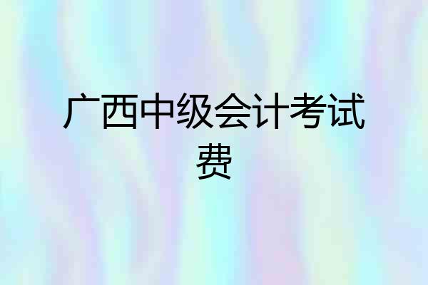 广西中级会计考试费