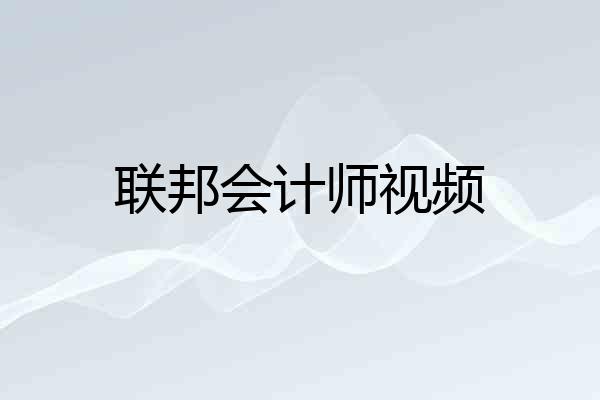 联邦会计师视频