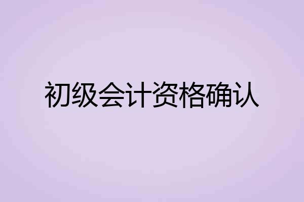初级会计资格确认