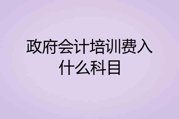 政府会计培训费入什么科目