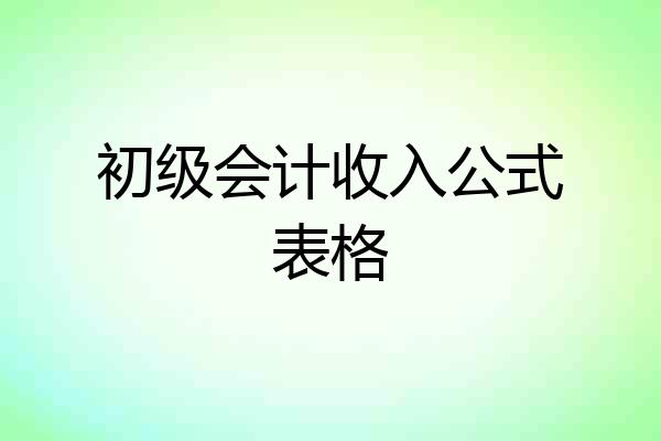 初级会计收入公式表格