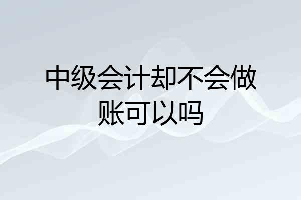 中级会计却不会做账可以吗