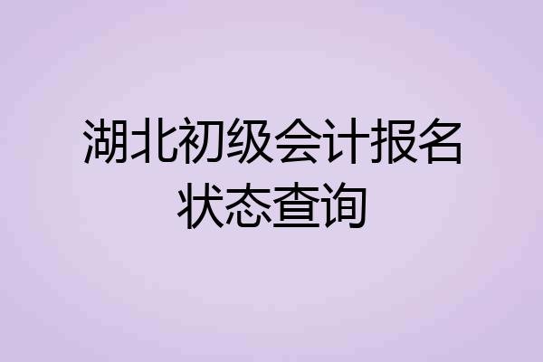 湖北初级会计报名状态查询