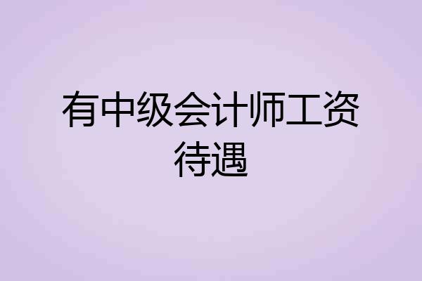 有中级会计师工资待遇