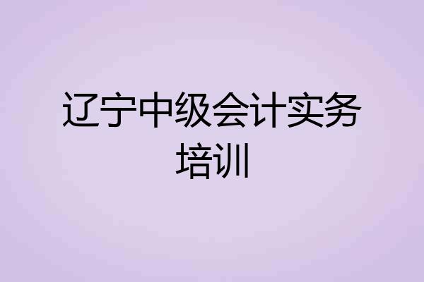 辽宁中级会计实务培训
