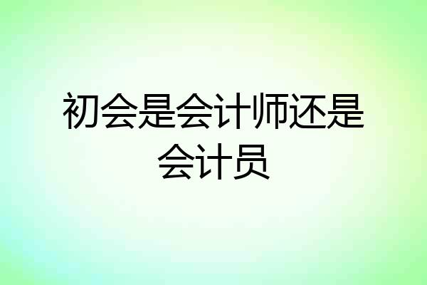 初会是会计师还是会计员