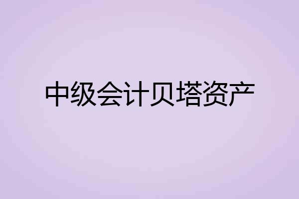 中级会计贝塔资产