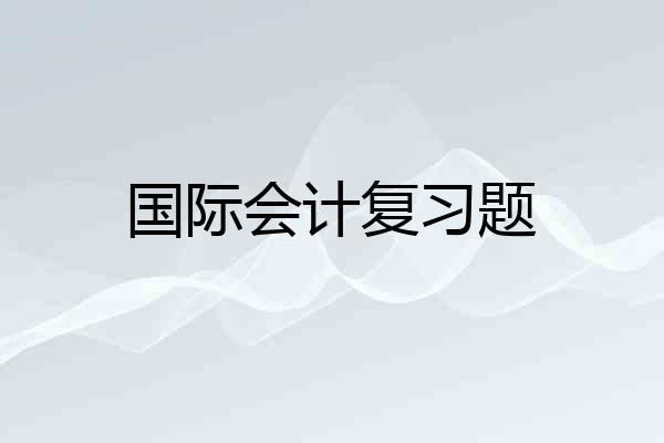 国际会计复习题