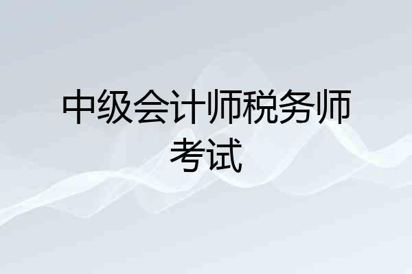 中级会计师税务师考试
