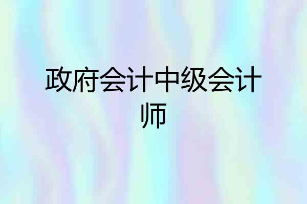 政府会计中级会计师