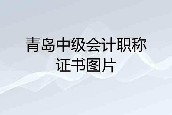 青岛中级会计职称证书图片