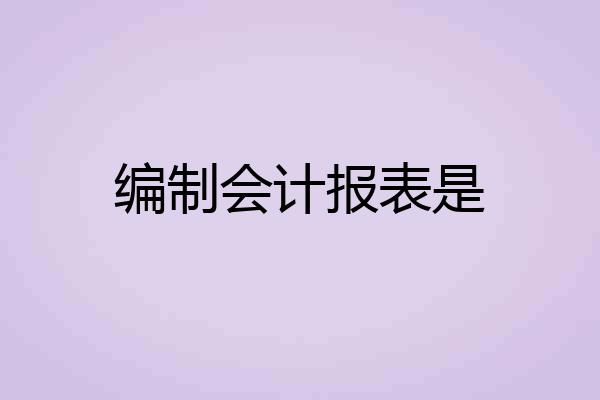 编制会计报表是