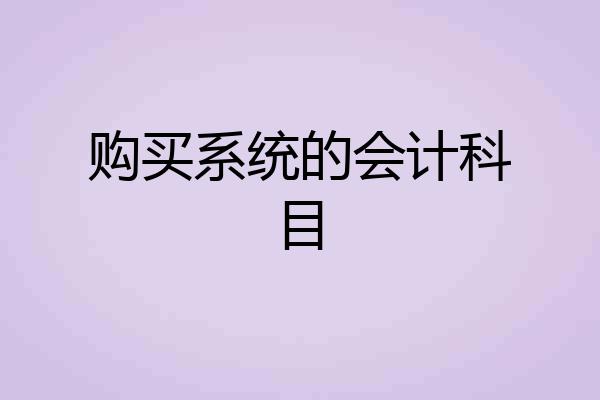 购买系统的会计科目