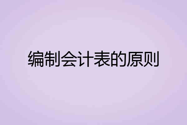 编制会计表的原则