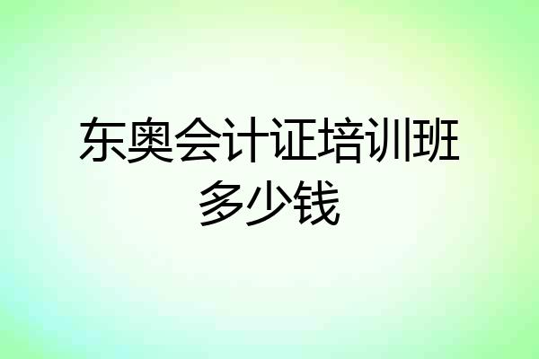 东奥会计证培训班多少钱